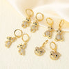 Wholesale Jewelry Copper Plated 18K Gold Animal Zodiac Bear Pendant Earrings For Women