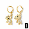 Wholesale Jewelry Copper Plated 18K Gold Animal Zodiac Bear Pendant Earrings For Women