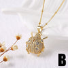 Wholesale Jewelry Copper Plated 18K Gold Butterfly Pendant Necklace Animal Style O Word Chain