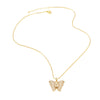 Wholesale Jewelry Copper Plated 18K Gold Butterfly Pendant Necklace Animal Style O Word Chain