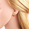 Wholesale Jewelry Copper Plated 18K Gold Fruit Cherry Star Earrings Electroplating