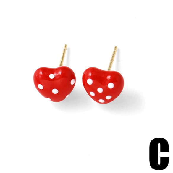 Wholesale Jewelry Copper Plated 18K Gold Fruit Cherry Star Earrings Electroplating