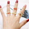 Wholesale Jewelry Copper Plated 18K Gold Fruit Strawberry Cherry Ring