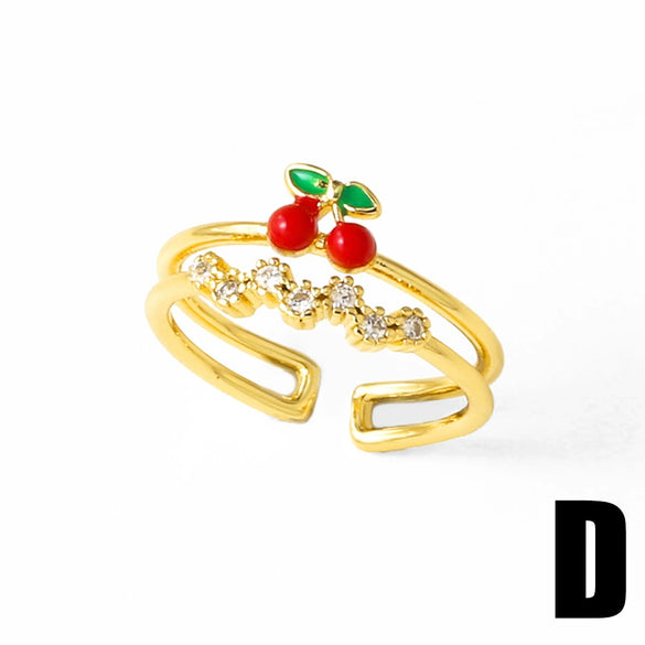 Wholesale Jewelry Copper Plated 18K Gold Geometric Animal Open Ring