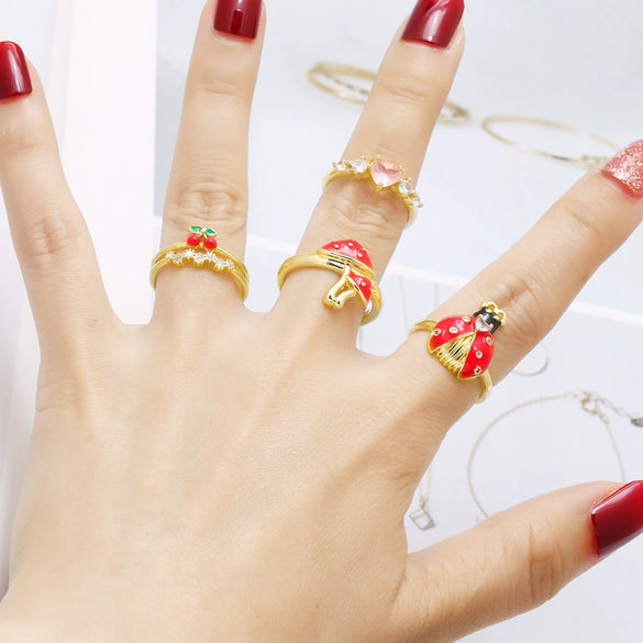 Wholesale Jewelry Copper Plated 18K Gold Geometric Animal Open Ring