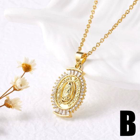 Wholesale Jewelry Copper Plated 18K Gold Geometric Key Pendant Necklace For Women
