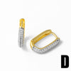 Wholesale Jewelry Copper Plated 18K Gold Geometric Ushaped Cshaped Full Zircon Earrings For Women