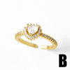 Wholesale Jewelry Copper Plated 18K Gold Heart Shaped Chrysanthemum Ring For Women Electroplated Minimalist Style