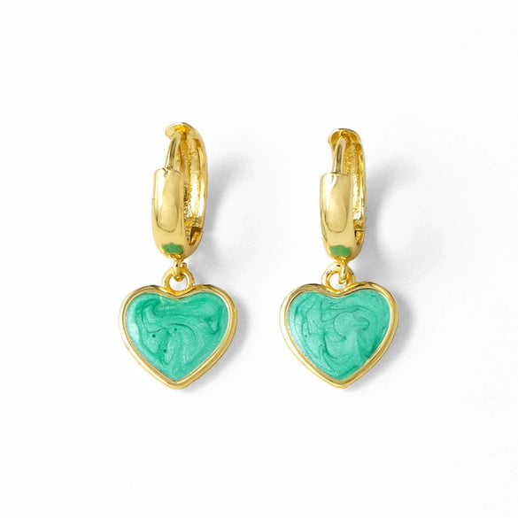 Wholesale Jewelry Copper Plated 18K Gold Heart Shaped Pendant Earrings With Electroplating For Women