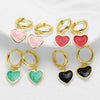 Wholesale Jewelry Copper Plated 18K Gold Heart Shaped Pendant Earrings With Electroplating For Women