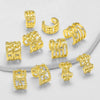 Wholesale Jewelry Copper Plated 18K Gold Inlaid Zircon Geometric Nonpierced Ear Bone Clip Earrings