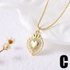 Wholesale Jewelry Copper Plated 18K Gold Pearl Heart Pendant Necklace O Chain