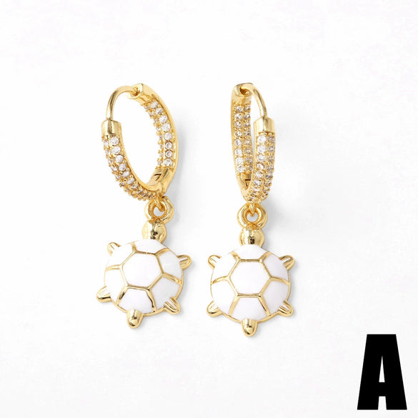 Wholesale Jewelry Copper Plated Real Gold Animal Zodiac Style Pendant Earrings