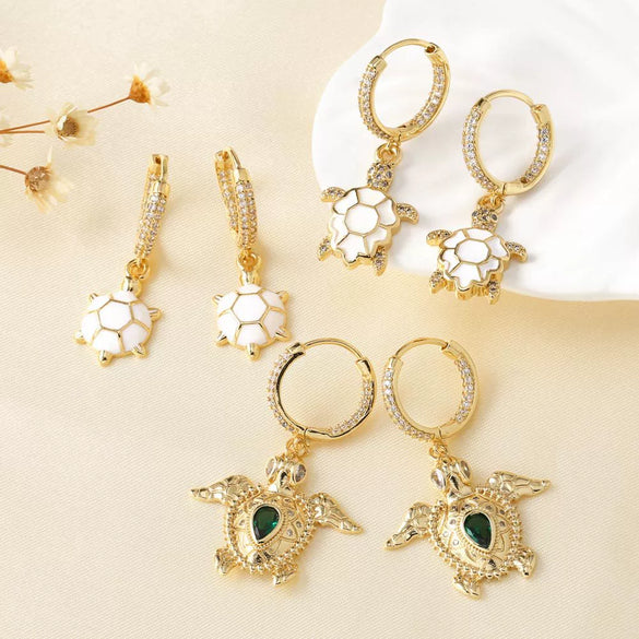 Wholesale Jewelry Copper Plated Real Gold Animal Zodiac Style Pendant Earrings
