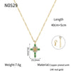 Wholesale Jewelry Copper Plated Real Gold Figaro Pendant Cross Necklace Retro Palace Style
