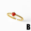 Wholesale Jewelry Copper Plated Real Gold Fruit Cherry Adjustable Ring Geometric Style