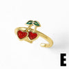 Wholesale Jewelry Copper Plated Real Gold Fruit Style Open Ring