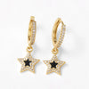 Wholesale Jewelry Copper Plated Real Gold Geometric Fivepointed Star Pendant Earrings For Women
