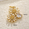 Wholesale Jewelry Copper Plated Real Gold Inlaid Zircon Oil Drop Flower Style Pendant Necklace