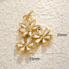 Wholesale Jewelry Copper Plated Real Gold Inlaid Zircon Oil Drop Flower Style Pendant Necklace