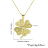 Wholesale Jewelry Copper Plated Real Gold Micro Zircon Fourleaf Clover Cross Pendant Minimalist Geometric Style Accessories