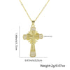 Wholesale Jewelry Copper Plated Real Gold Micro Zircon Fourleaf Clover Cross Pendant Minimalist Geometric Style Accessories