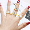 Wholesale Jewelry Copper Real Gold Plated Geometric Open Ring