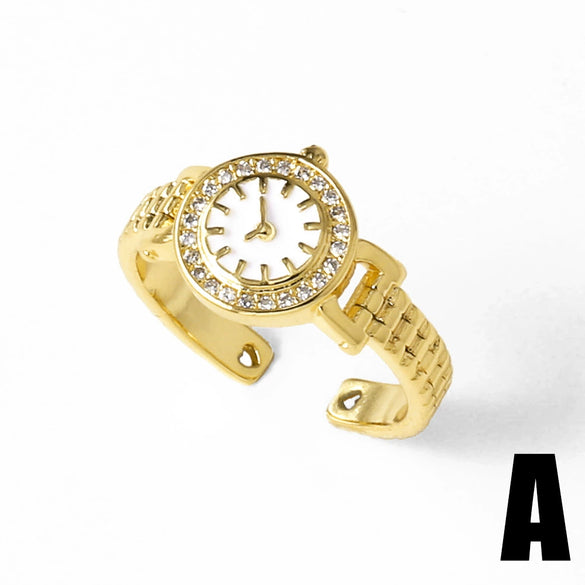 Wholesale Jewelry Copper Real Gold Plated Geometric Open Ring