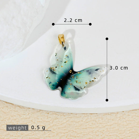 Wholesale Jewelry Copper Resin Colorful Butterfly Zodiac Cartoon Style Electroplated Pendant Accessories