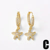 Wholesale Jewelry Copper Seahorse Zodiac Animal Style Electroplated Earrings Unisex