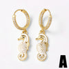 Wholesale Jewelry Copper Seahorse Zodiac Animal Style Electroplated Earrings Unisex