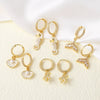 Wholesale Jewelry Copper Seahorse Zodiac Animal Style Electroplated Earrings Unisex