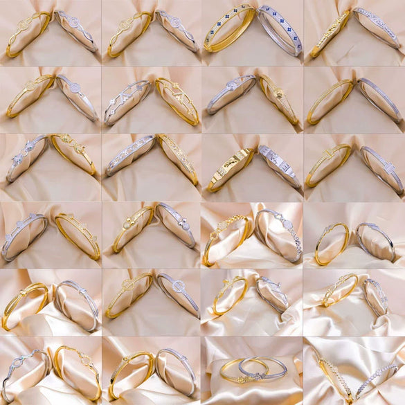 Wholesale Jewelry Copper Simple Light Luxury Electroplating Bracelet For Women