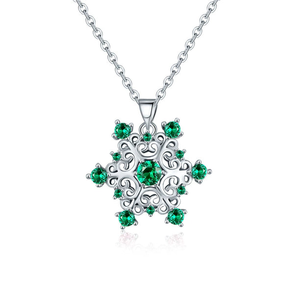 Wholesale Jewelry Copper Snowflake Pendant Necklace With Diamond And Geometric Design For Women