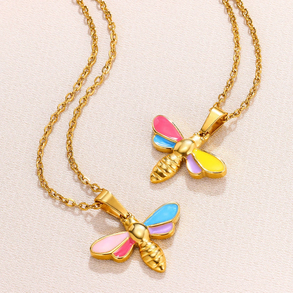 Wholesale Jewelry Copper Stainless Steel Dragonfly Electroplating Necklace