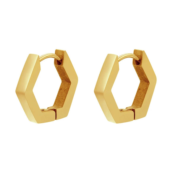 Wholesale Jewelry Copper Stainless Steel Geometric Love Hexagonal Triangle Electroplated Women's Earrings