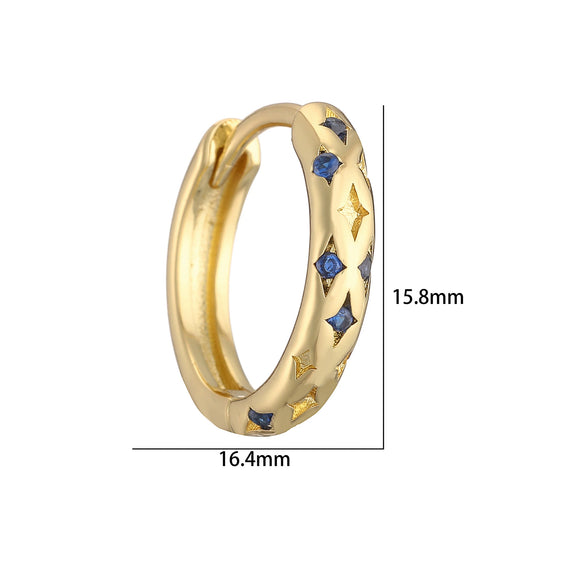Wholesale Jewelry Copper Star Geometric Micro Inlaid Zircon Earrings For Women