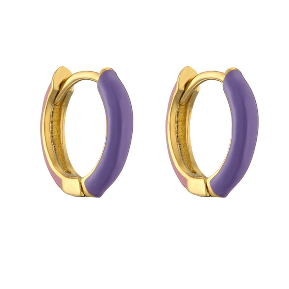 Wholesale Jewelry Copper Sweet Geometric Dripping Oil Goldplated Women's Earrings