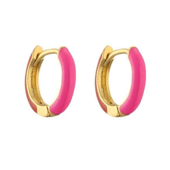Wholesale Jewelry Copper Sweet Geometric Dripping Oil Goldplated Women's Earrings