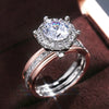 Wholesale Jewelry Copper Twocolor Zircon Engagement Ring Geometric Style