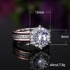 Wholesale Jewelry Copper Twocolor Zircon Engagement Ring Geometric Style