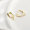 Wholesale Jewelry Copper Ushaped Horseshoe Electroplated Zircon Earrings Handmade