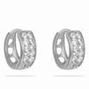 Wholesale Jewelry Copper Zinc Alloy Geometric Double Row Inlaid Zircon Earrings For Women Electroplating Style