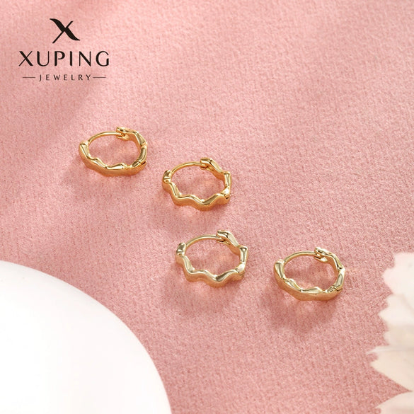 Wholesale Jewelry Copper Zinc Alloy Gold Plated Geometric Pattern Earring For Women Simple Style