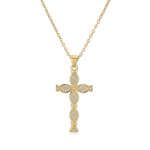Wholesale Jewelry Copper Zircon Cross Animals Zodiac Microinlay Pendant Necklace