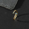 Wholesale Jewelry Copper Zircon Enamel Oil Drop Evil Eye Retro Open Ring For Women Electroplated
