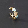 Wholesale Jewelry Copper Zircon Enamel Oil Drop Evil Eye Retro Open Ring For Women Electroplated
