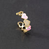 Wholesale Jewelry Copper Zircon Enamel Oil Drop Evil Eye Retro Open Ring For Women Electroplated