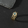 Wholesale Jewelry Copper Zircon Enamel Oil Drop Evil Eye Retro Open Ring For Women Electroplated