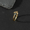 Wholesale Jewelry Copper Zircon Enamel Oil Drop Evil Eye Retro Open Ring For Women Electroplated